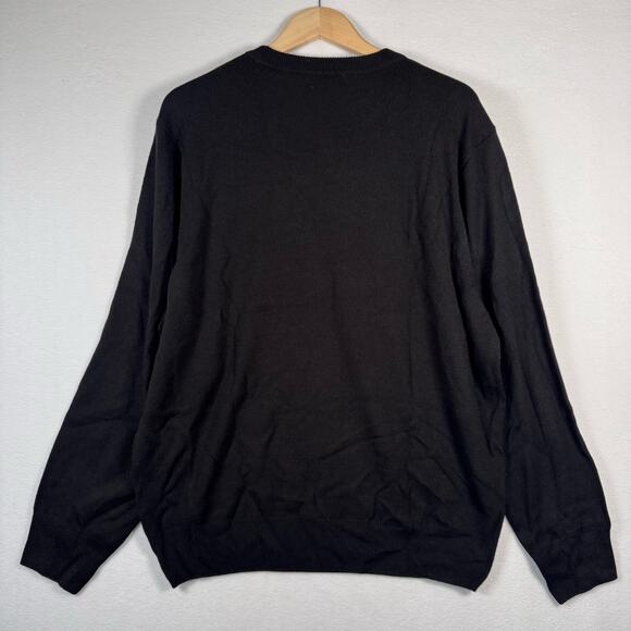 NWT Dockers Comfort Sweater Mens XL Black Argyle Diamond Long Sleeve Pullover - Picture 2 of 6